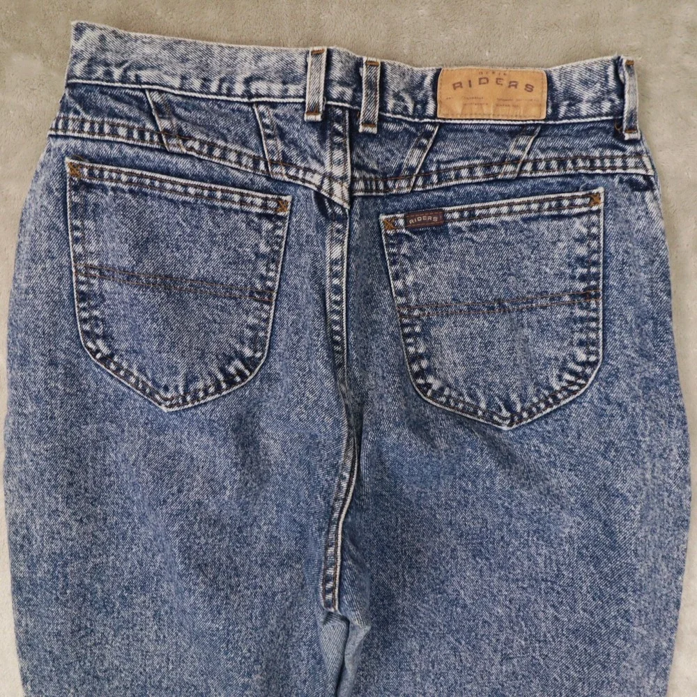 Riders Vintage Women's Medium Stone Washed High Waisted Taper Leg Jeans size 14M